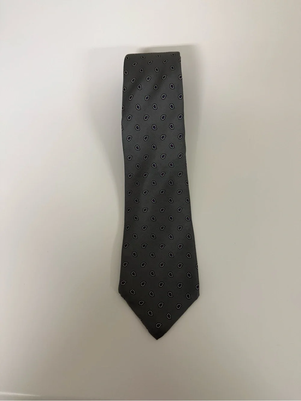 Men's Black Micro-Paisley Silk-Feel Tie‎